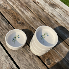 Çiçek Desenli Porselen Kase